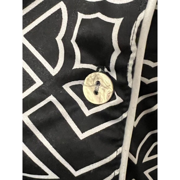 NATORI Private Luxuries Womens M Black White Pajama Set Silky Satin Lounge Sleep - Picture 6 of 10